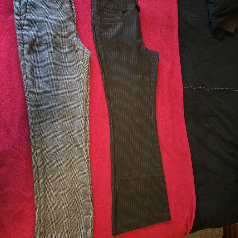 Banana Republic Charcoal and Black Striped Trousers